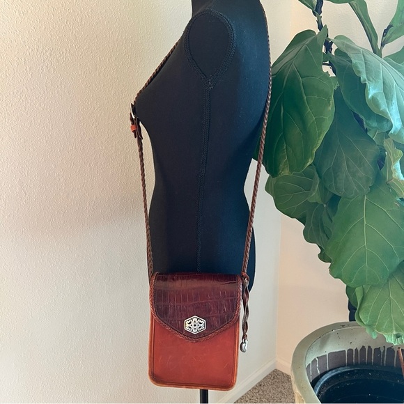Brighton Women’s 1990 Leather Brown Saddle Flap Crossbody Silver Tone Hardware - Picture 11 of 14